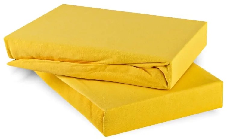 Plachta posteľná svetložltá jersey EMI, Plachta 90x200