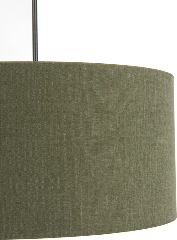 Závesné svietidlo čierne so zeleným tienidlom 50 cm - Combi 1