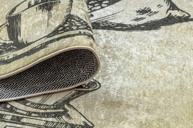 Protišmykový koberec / behúň ANDRE 2835 zelený / hnedý