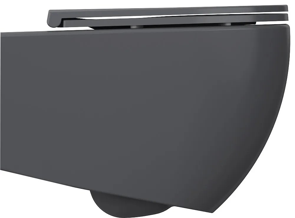 Isvea Isvea, INFINITY závesná WC misa, Rimless, 36,5x53cm, antracit, 10NF02004-2C