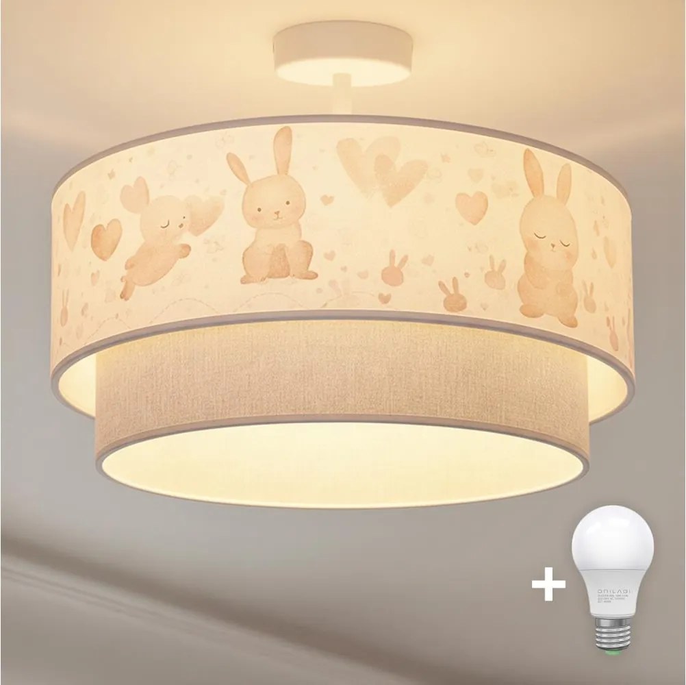 Brilagi-LED Detský prisadený luster BOBO 1xE27/60W/230V pr. 40 cm krémová/šedá/kráľovská