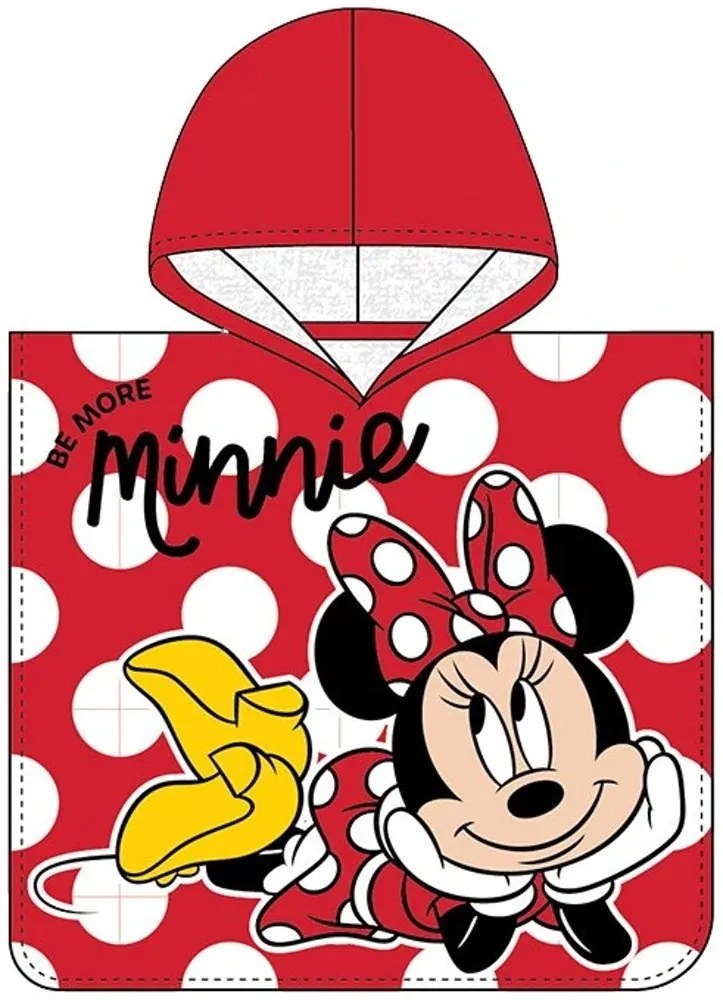 Dievčenské plážové pončo Minnie Mouse - motív Always be kind - 100% bavlna - rozmer 50 × 115 cm - pre deti od 3 do 6 rokov