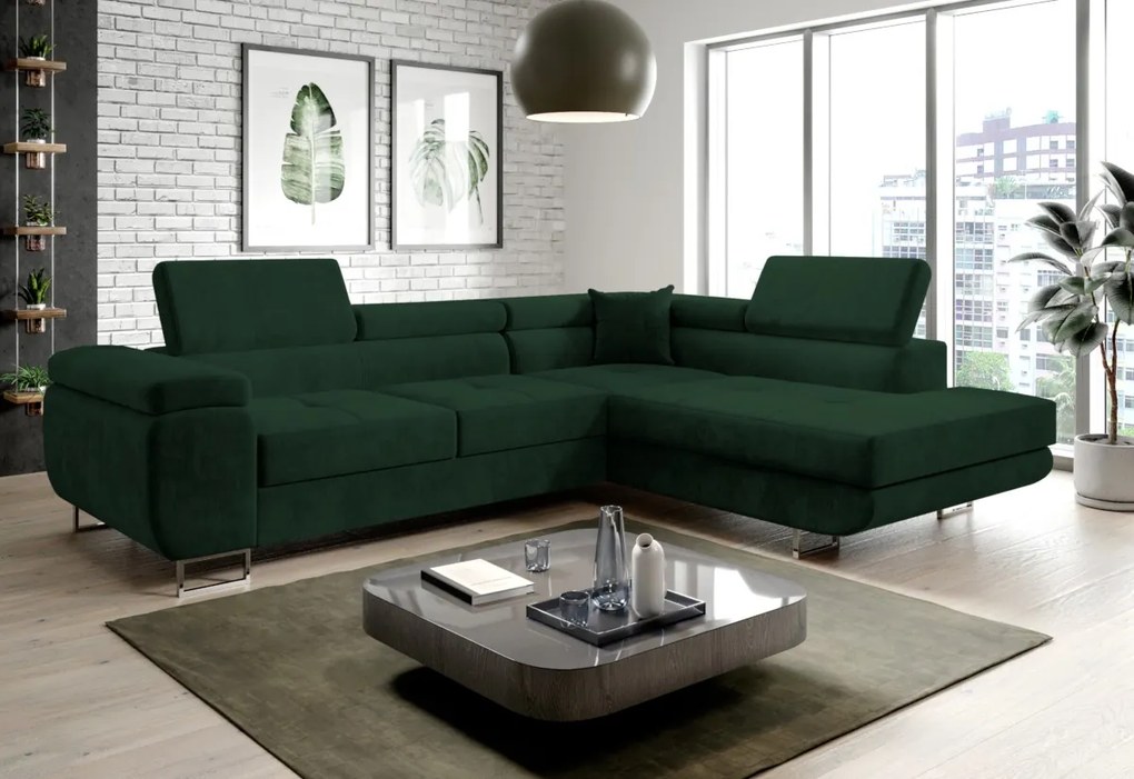 Rohová sedacia súprava SELVA, 275x90x202, sawana 14/soft 17, pravá
