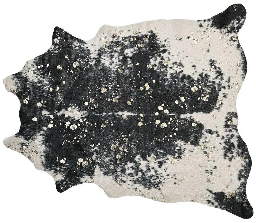 Koberec z umelej kože so škvrnami 150 x 200 cm čierna/biela BOGONG Beliani