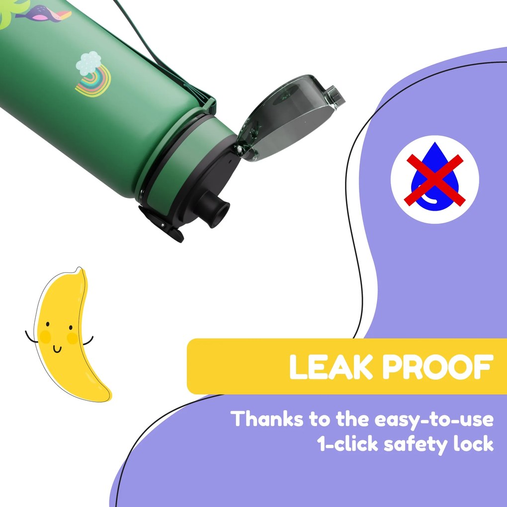 Klarstein Schmatzfatz, fľaša na pitie, športová fľaša, 500 ml, 24 cm, tritan