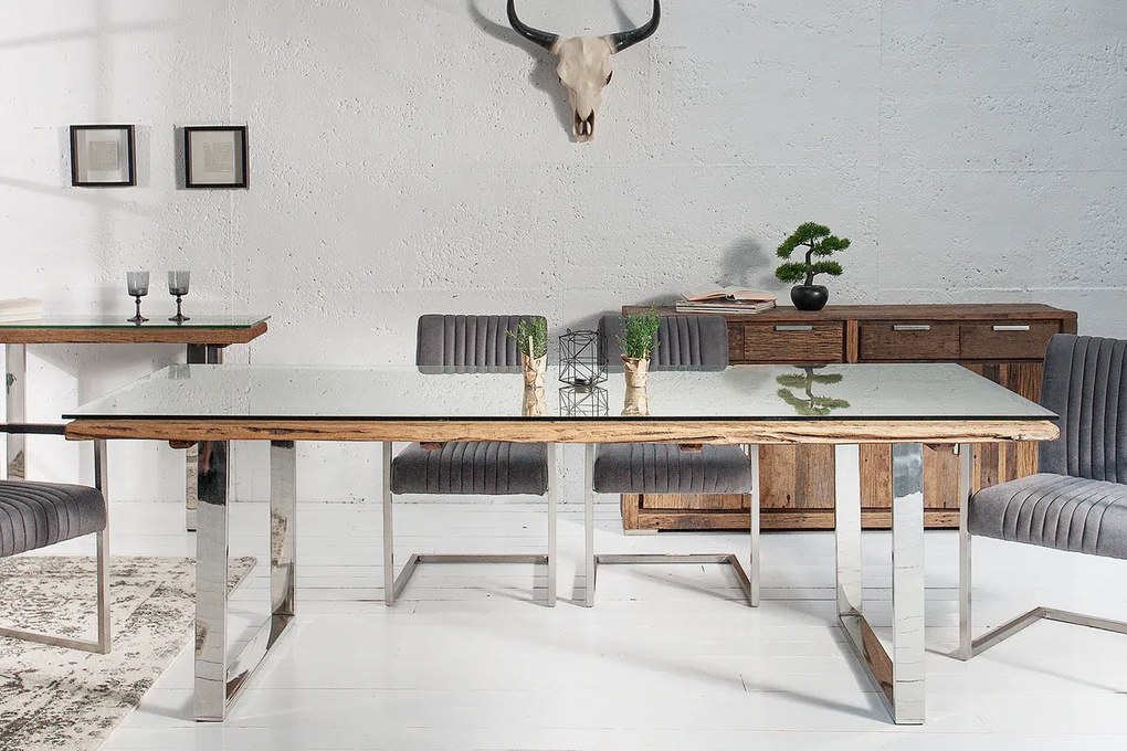 Jedálenský stôl EUPHORIA BARRACUDA 180 cm recyklované masívne teakové drevo 40 mm
