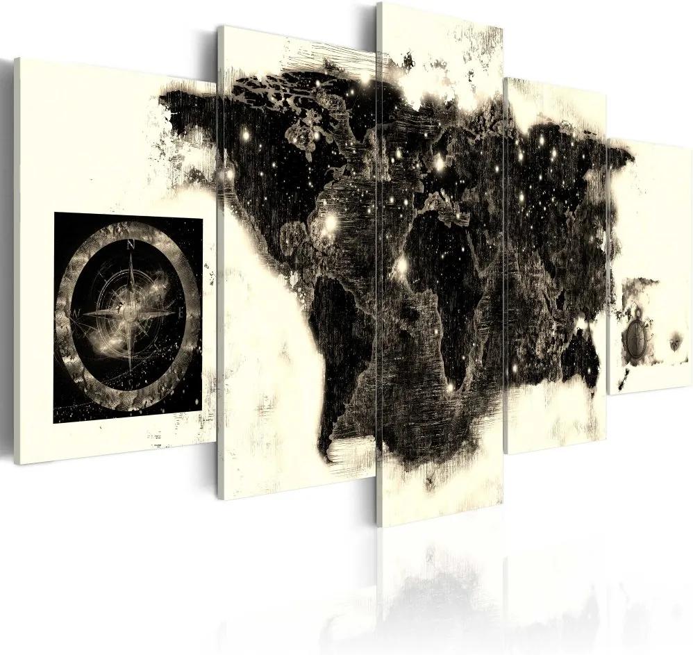Obraz na plátne Bimago - Black continents 100x50 cm