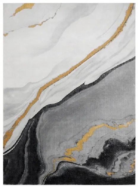 Dywany Łuszczów, Kusový koberec Emerald 1017 black and gold, 240x330, čiernobiela, kancelária