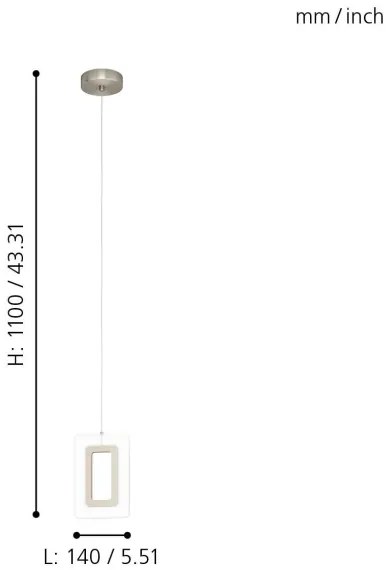 Eglo 98678 - LED Luster na lanku ENALURI LED/5,4W/230V
