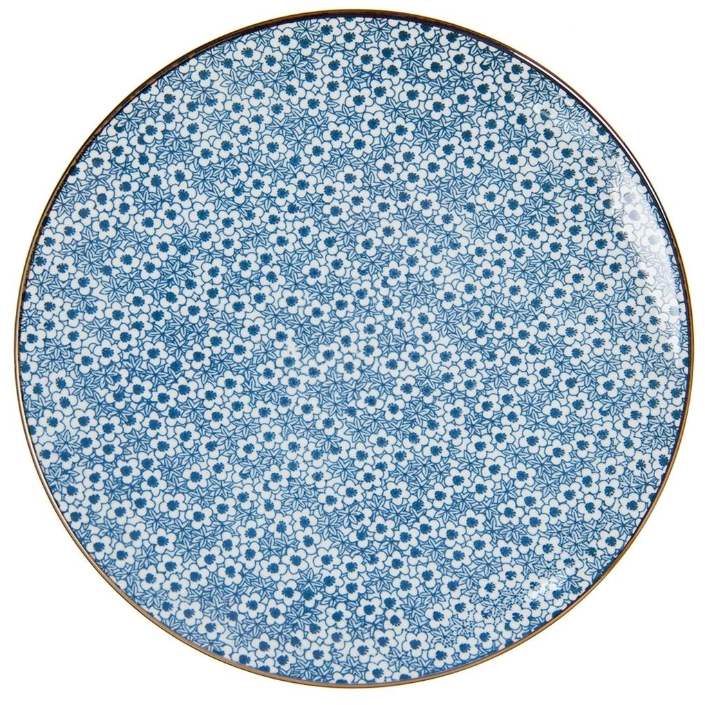 Jedálenský tanier s modrými kvietkami BlueFlowers - Ø 26 cm
