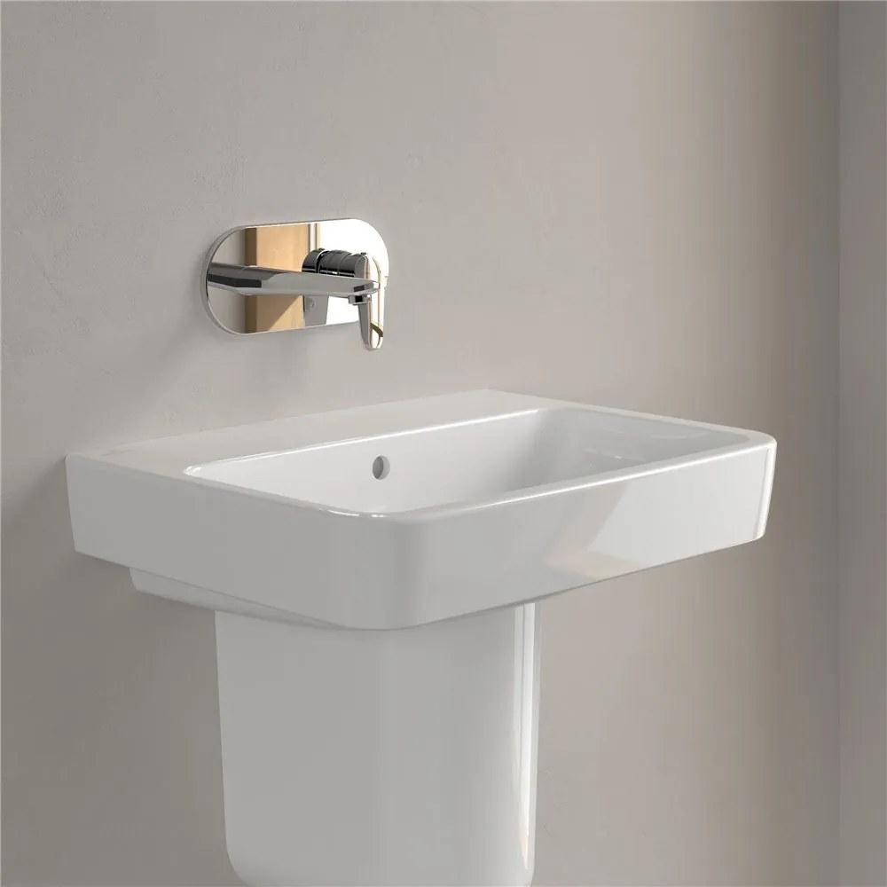 VILLEROY & BOCH O.novo závesné umývadlo bez otvoru, s prepadom, 600 x 460 mm, biela alpská, s povrchom AntiBac a CeramicPlus, 4A4162T2