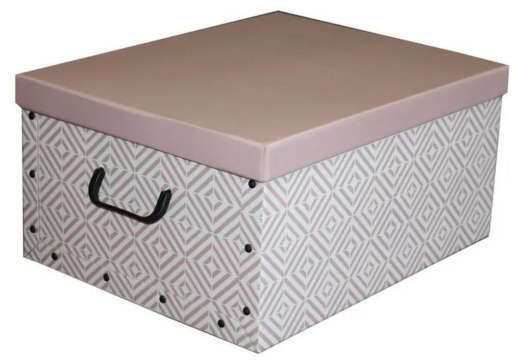 Compactor Skladacia úložná krabica - kartón box Compactor Nordic 50 x 40 x 25 cm, ružová (Antique)