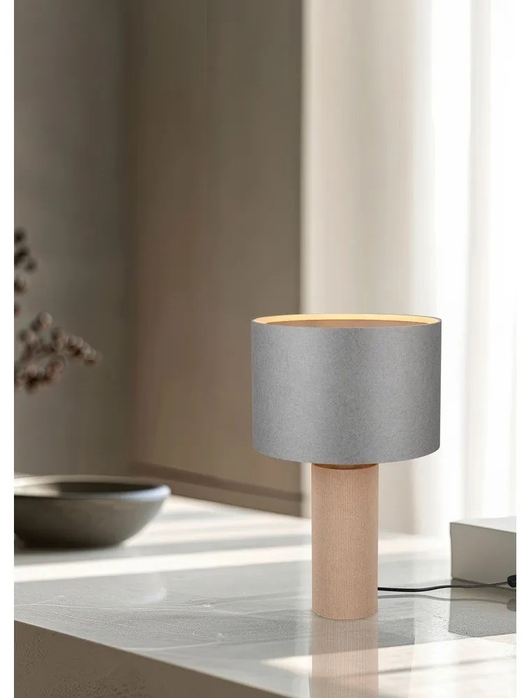 Sivo-béžová stolová lampa (výška 48 cm) Canio – Trio