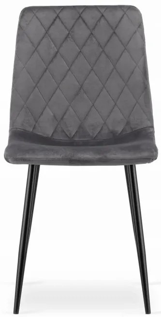 Jedálenský stôl TODI čierny 80 cm so štyrmi stoličkami TURIN tmavosivé