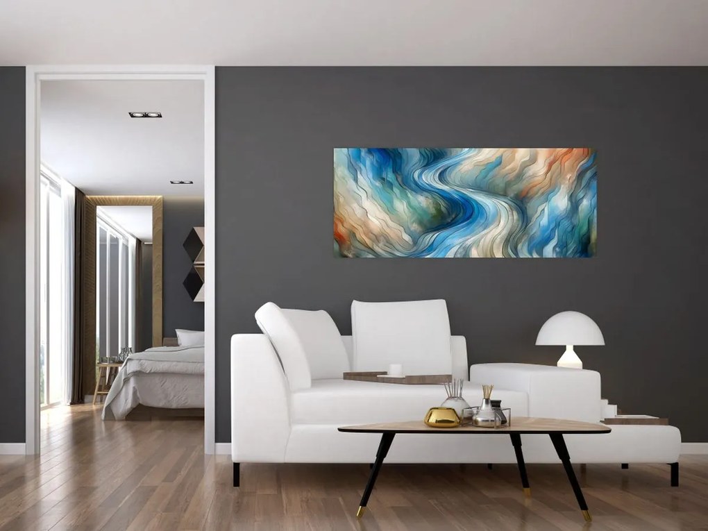 Obraz - Abstraktný prúd (120x50 cm)