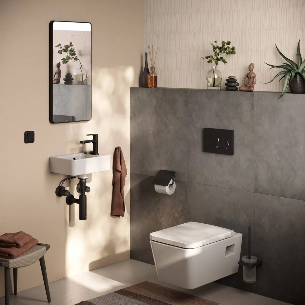 Hansgrohe AddStoris, držiak na WC kefu nástenný, matná čierna, HAN-41752670
