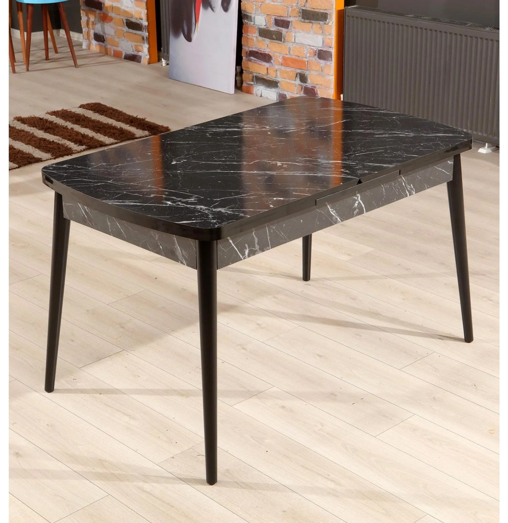 Jedálenský stôl Pinava 1 (čierna) (pre 4 osoby). Akcia -15%. Vlastná spoľahlivá doprava až k Vám domov. 1093742