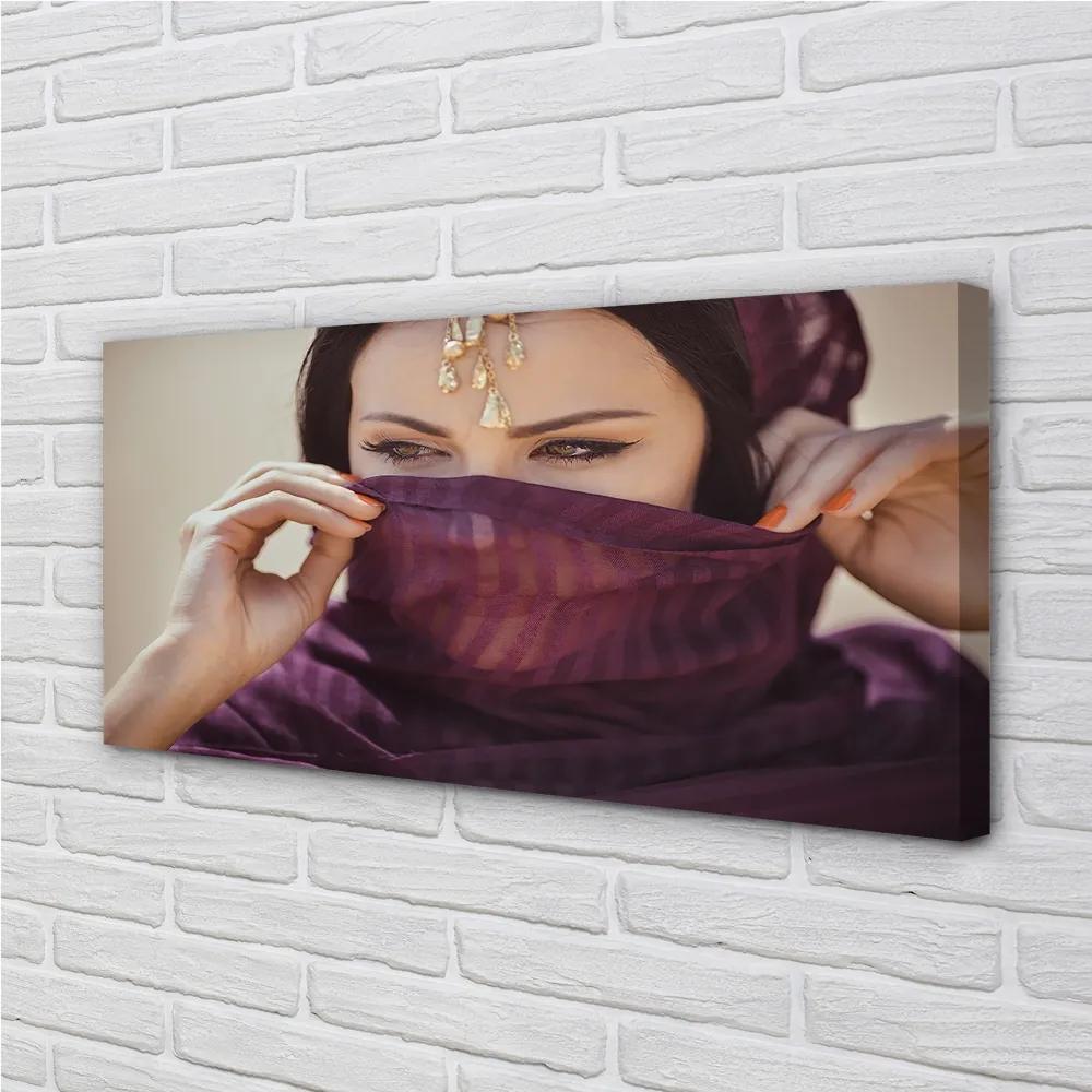 Obraz canvas Žena purple Materiál 100x50 cm
