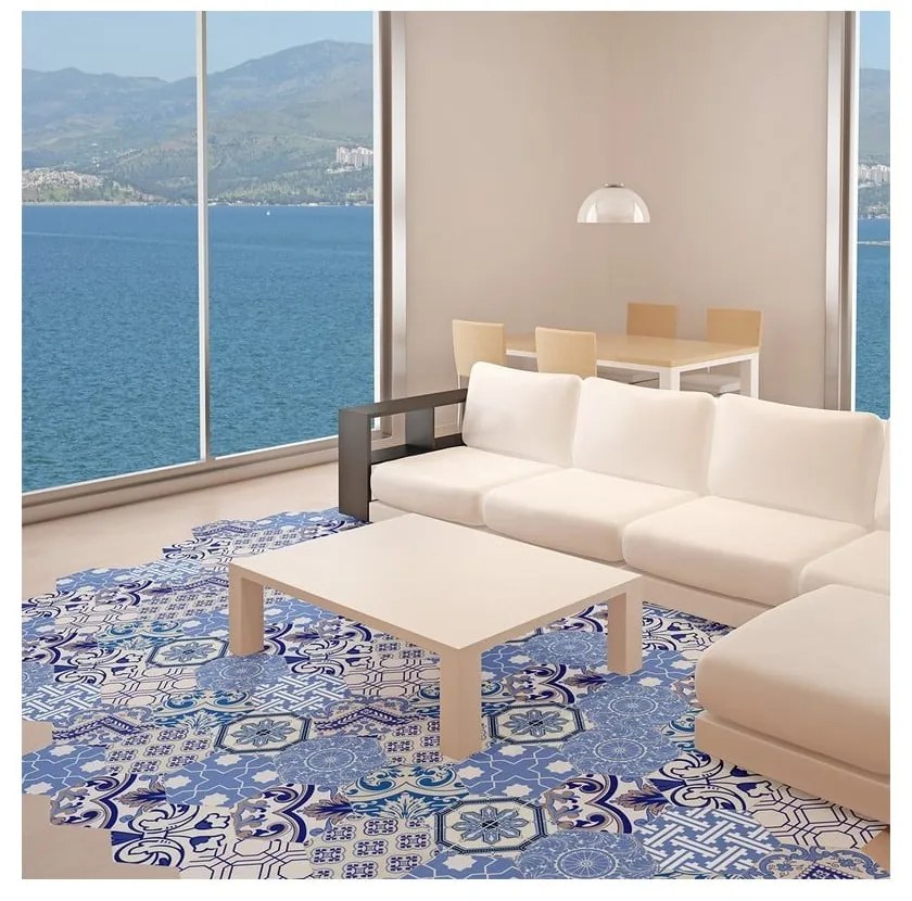 Sada 10 vodoodolných samolepiek na podlahu Ambiance Ursulina, 20 × 18 cm