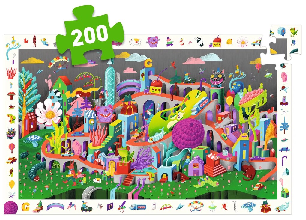 Vyhľadávacie puzzle s plagátom - Mesto budúcnosti - 200 ks