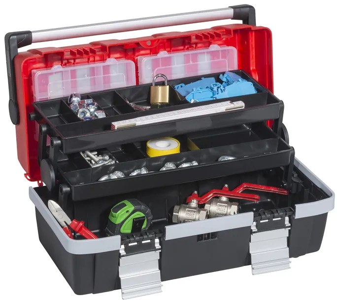 Kufor na náradie s výsuvnými policami McPlus Alu C 18