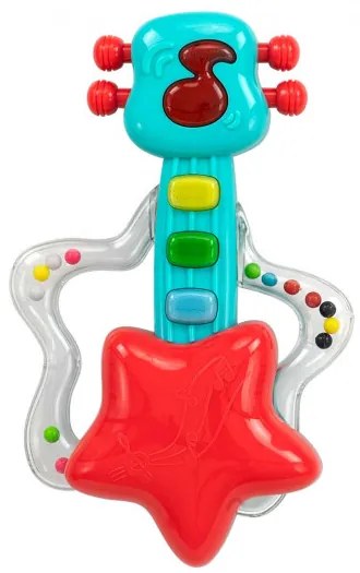 Hudobná hrkálka gitara 0699 červená