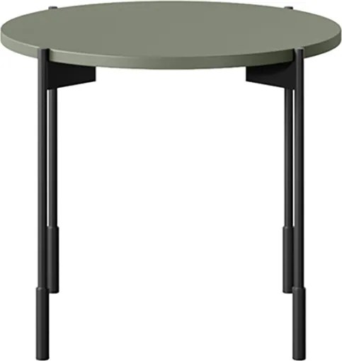 Konferenčný stolík Sonatia 45 cm okrúhly na kovových nohách - olivová