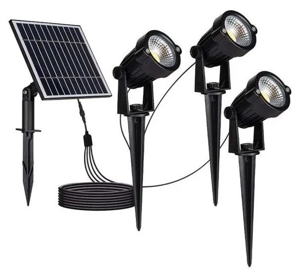 V-Tac SADA 3x LED Vonkajšia solárna lampa 3xLED/1,2W/3,7V IP65 3000K 4000 mAh VT1267