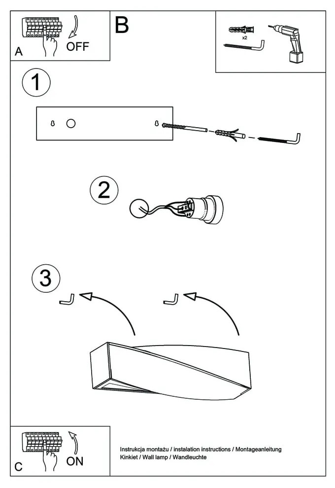Nástenné keramické svietidlo Sollux Taurus