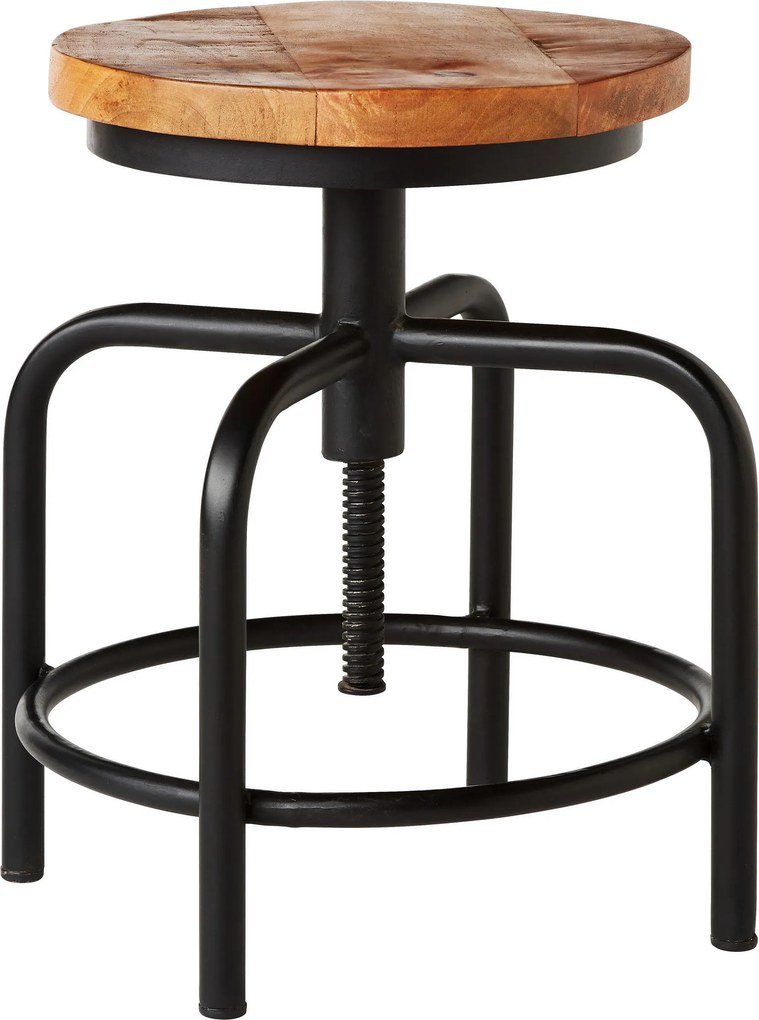 XXXLutz TABURETKA, drevo, kov, 36/49/36 cm Ambia Home - Kreslá - 000377005901