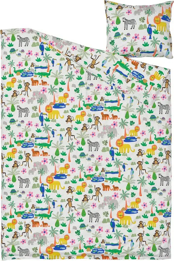 Detské bavlnené obliečky JUNGLE DREAM TALES farebné, 100% bavlna Rozmer obliečky: 70 x 80 cm | 140 x 200 cm
