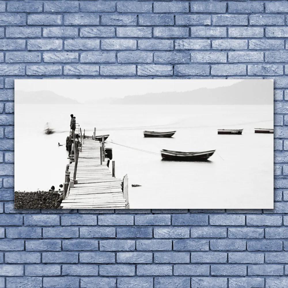 Obraz na akrylátovom skle Most loďky architektúra 120x60 cm