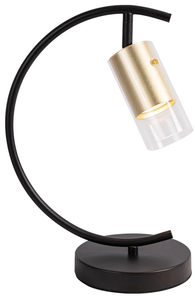 Stolná lampa Ricky, 1x zlaté/transparentné plastové tienidlo, b