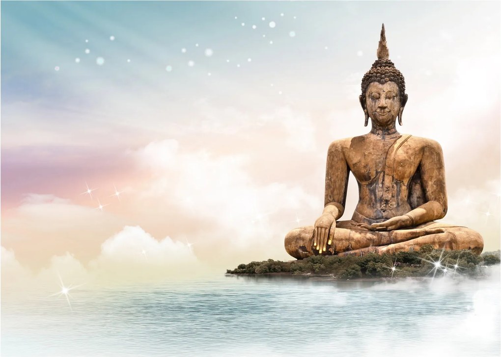 Obraz - Budha dozerajúci na zemi (70x50 cm)