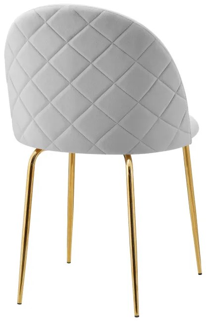 Jedálenská stolička FARGO zamatová, zlatá / sivá