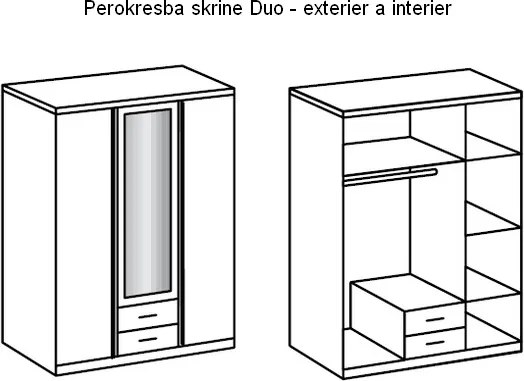 Šatníková skriňa Duo, dub San Remo
