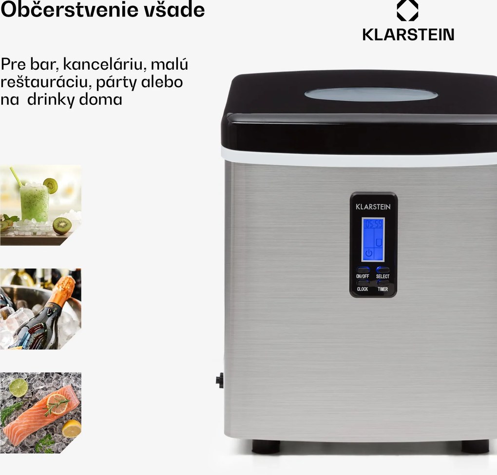Klarstein Mr. Black-Frost, výrobník ľadu, 150 W, stroj na výrobu ľadu