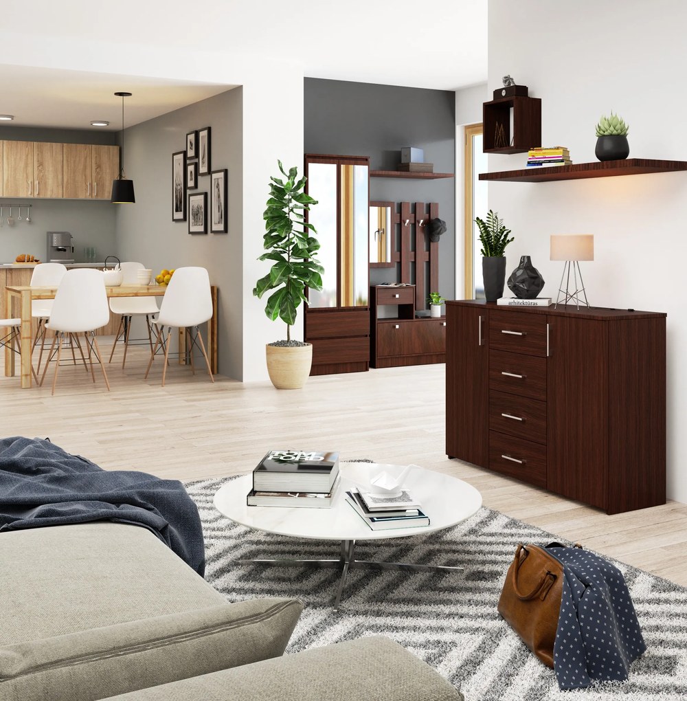 Komoda Kiran (wenge). Akcia -14%. Vlastná spoľahlivá doprava až k Vám domov. 1068567