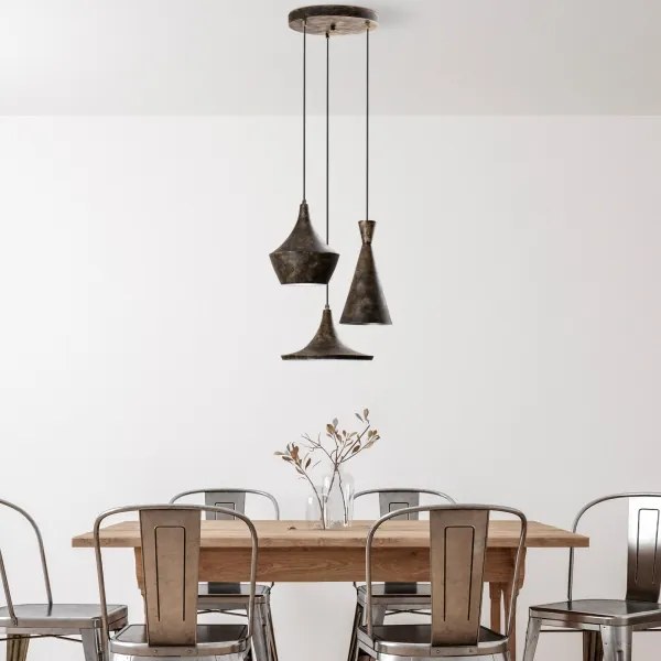 Luster na lanku TOM 3xE27/40W/230V šedá