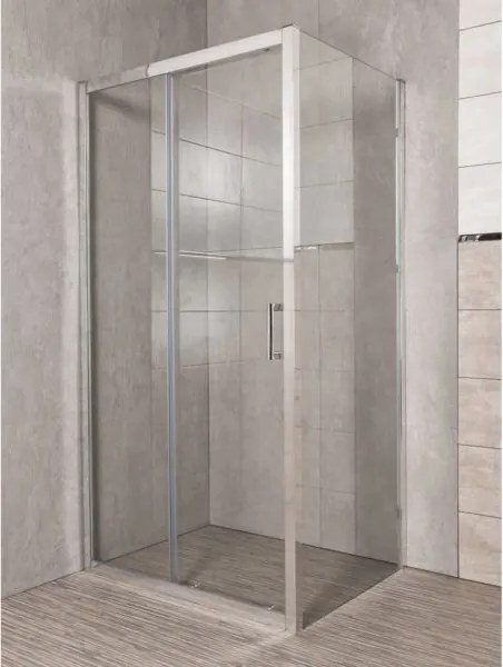 Novoterm Obdĺžnikový sprchový kút NV-Zoom 100x80 chrom/transparent - bez vaničky