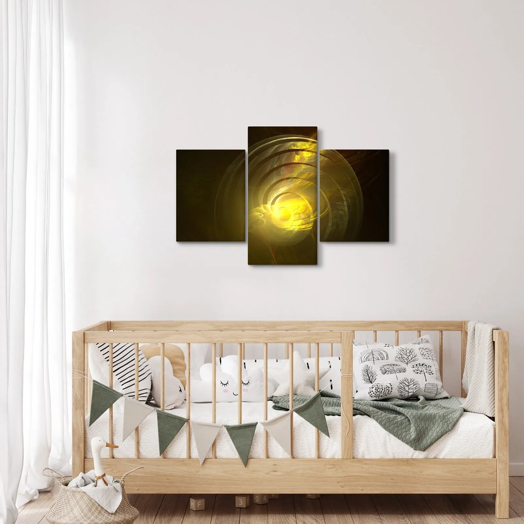 Obraz žltej abstraktnej špirály (90x60 cm)