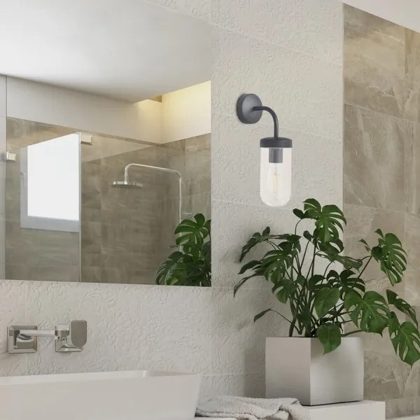 Rabalux 3310 - Kúpeľňové nástenné svietidlo YAGO 1xE27/60W/230V IP44 čierna