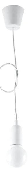 Závesné svietidlo Diego 1, biele telo svietidla