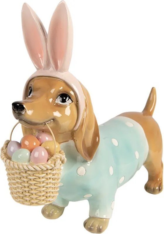 Decorative Figurine Dog 31x10x27 Cm Brown Plastic - 31*10*27 cm