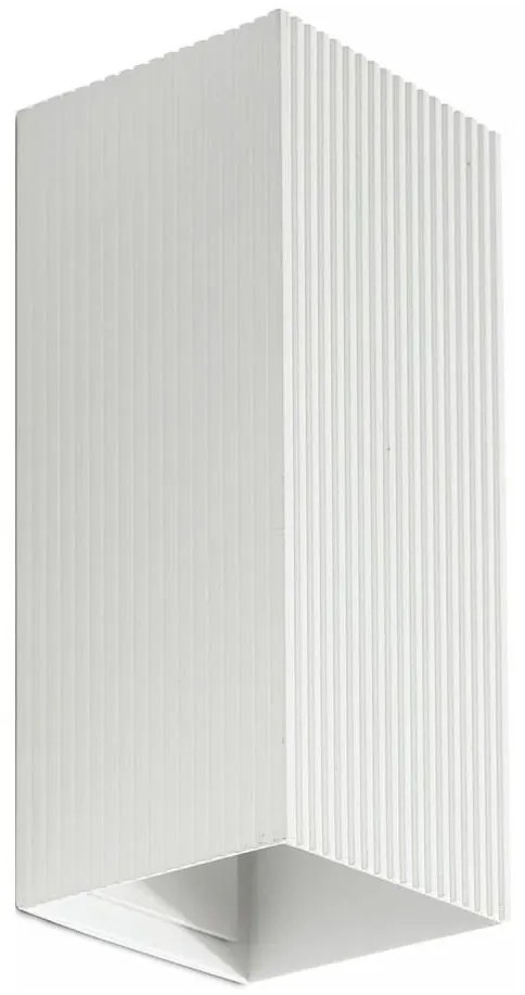 FARO 40565 - Nástenné svietidlo SOLE 2xGU10/8W/230V biela vrúbkovaná hranatý