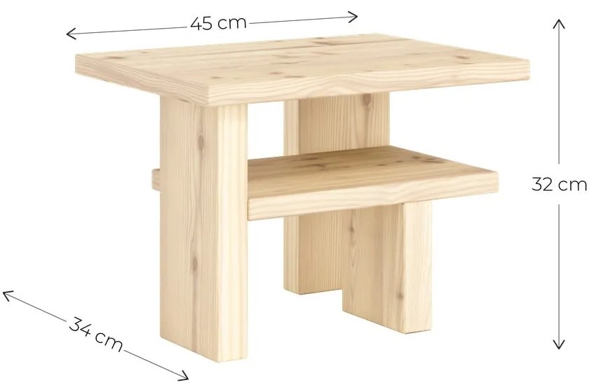 Odkladací stolík z borovicového dreva 34x45 cm Japan – Karup Design
