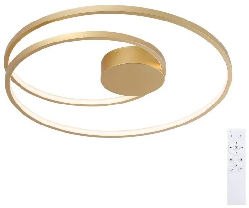 Brilagi- LED stmievateľné stropné svietidlo TWISTER LED/75W/230V pr. 70 cm zlaté + diaľkové ovládanie
