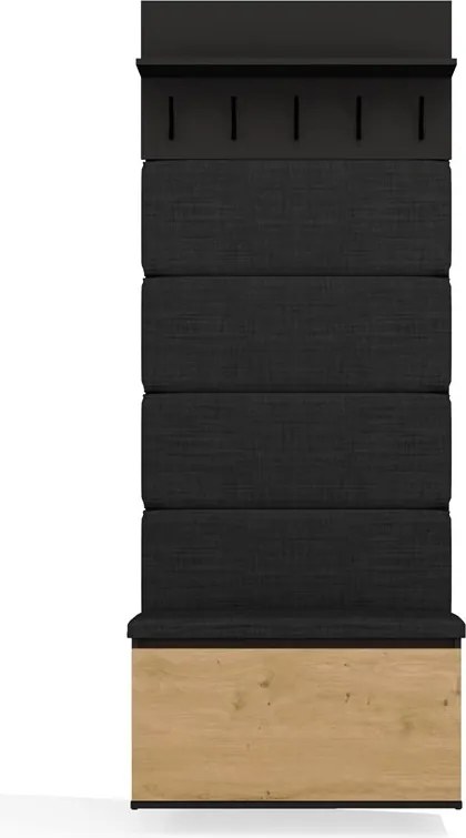 Předsíňová stěna Lior 80 cm černá/dub Artisan