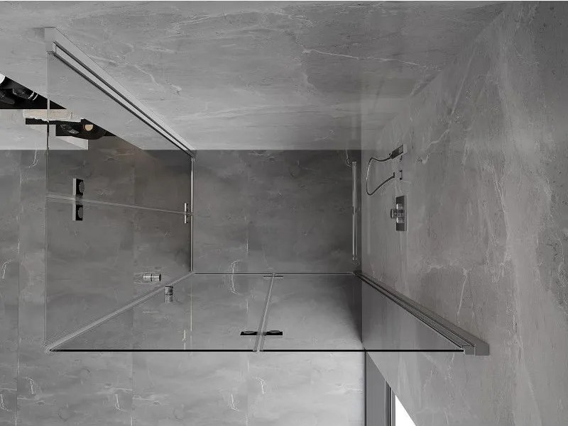 Mexen Mist-F Duo, skladací sprchový kút 95 x 105 cm, číre sklo, chrómový profil, 8A6-095L-105P-01-00