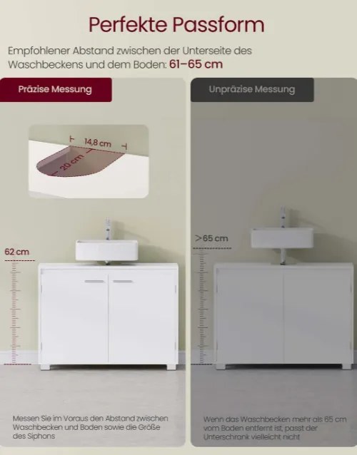 Skrinka pod umývadlo 60 cm BBK505W01